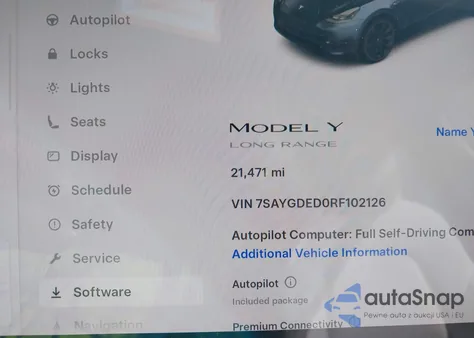 2024 Tesla Model Y Long Range Dual Motor All-Wheel Drive/Rwd из США, поврежденный, VIN 7SAYGDED0RF102126